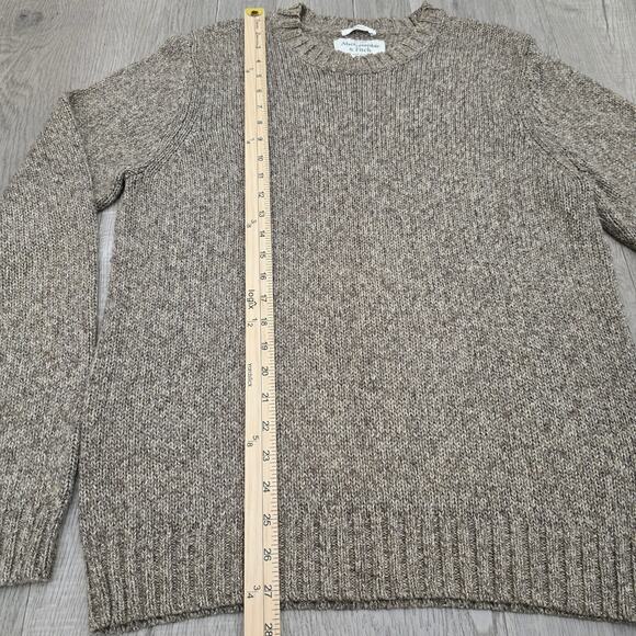 Abercrombie & Fitch Sweater M Muscle Brown Crewneck Smart Casual Winter Layering - Picture 2 of 8